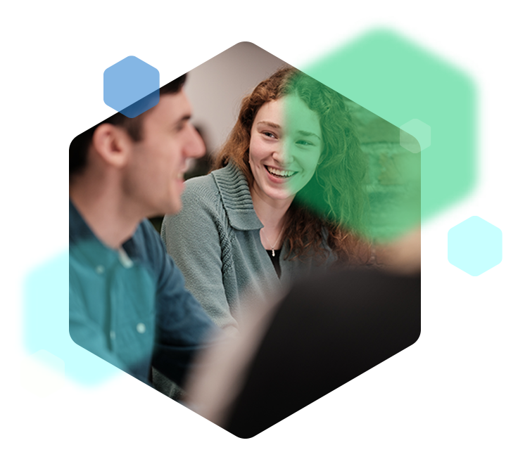 data experts talking and laughing