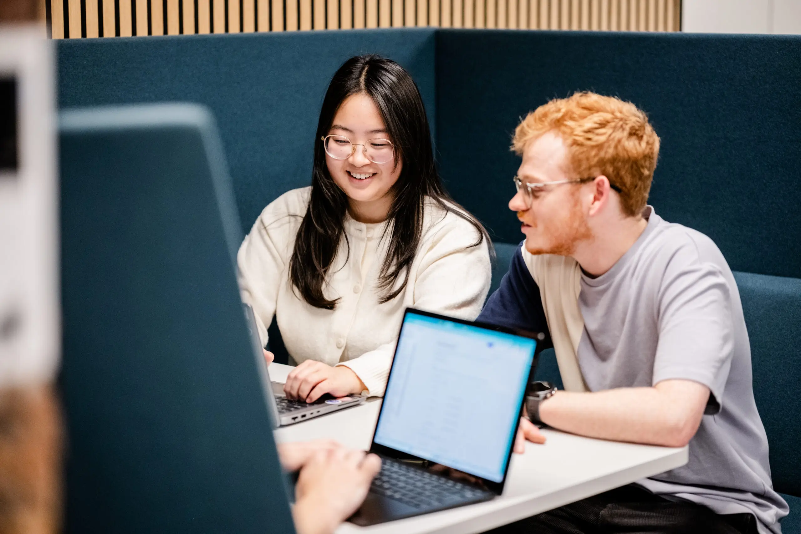 Teammates having a discussion